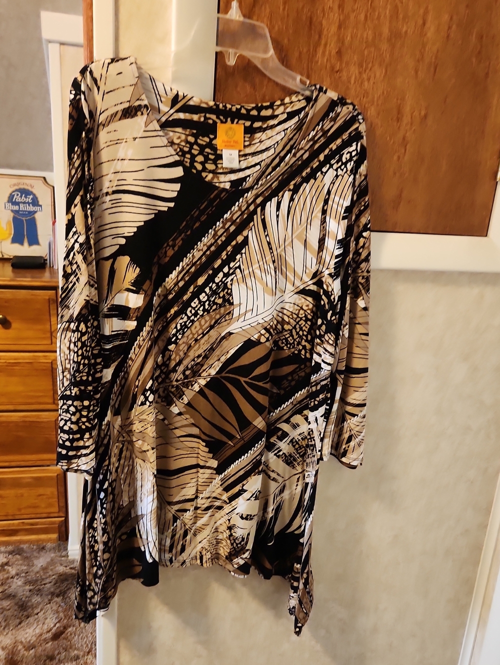 1X Women's  Print Tunic Top - 3/4 Sleeve List #82